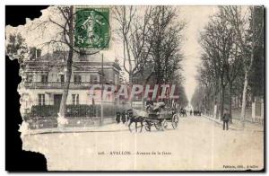 Old Postcard Avallon Avenue de la Gare