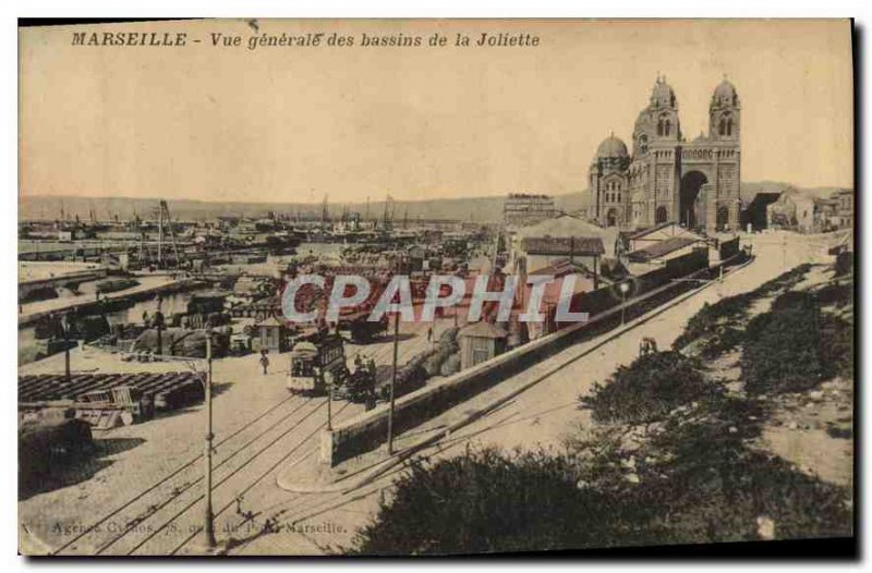 Old Postcard Marseille General view of Basin Joliette