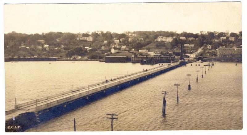 Belfast ME Waldo County Memorial Bridge Townsend RPPC Real Photo Postcard