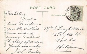 England 1908 Storm at Sea Wave Blackpool vintage postcard