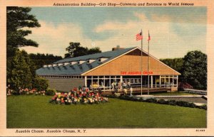 New York Ausable Chasm Administration Building Gift Shop & Cafeteria Curteich