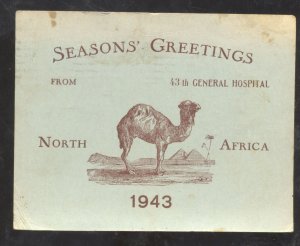 GENERAL HOSPITAL NORTH AFRICA US ARMY SOLDIERS MAIL WINDSOR MISSOURI POSTCARD