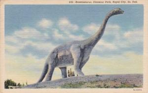 Brontosaurus at Dinosaur Park - Rapid City, South Dakota pm 1957