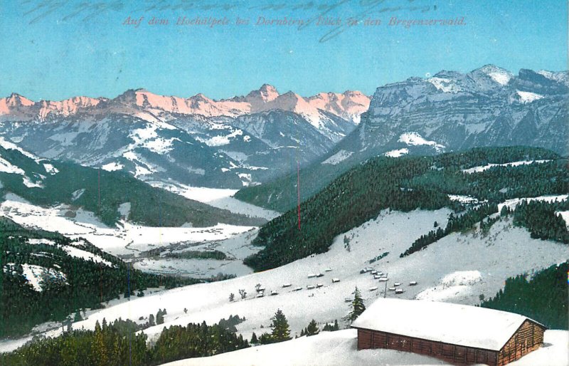 Mountaineering Austria Hoshalpele bei Dornbirn Bregenzerwald scenic winter 1911