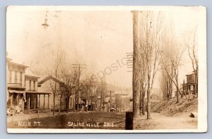 J87/ Salineville Ohio RPPC Postcard c1910 Columbiana Main Street Homes 1300