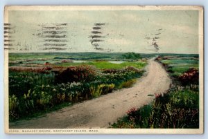 1926 Nantucket Island Massachusetts Vintage Postcard Madaket Moore Road Posted