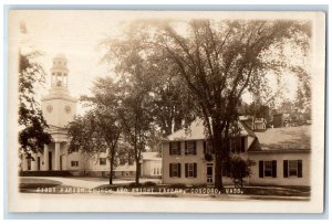c1920's First Parish Church Wright Tavern Concord MA RPPC Posted Photo Postcard