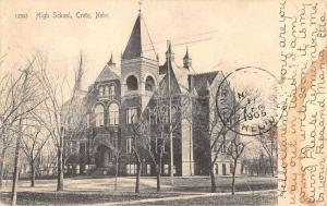 Crete Nebraska High School Street View Antique Postcard K83322