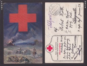 GERMANY 1917, Fieldpost card, Red Cross, WWI