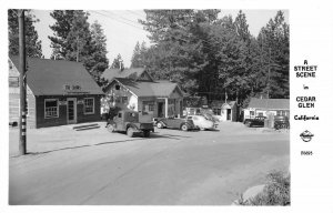 RPPC CEDAR GLEN, CA Street Scene The Cedars Roadside ca 1940s Vintage Postcard