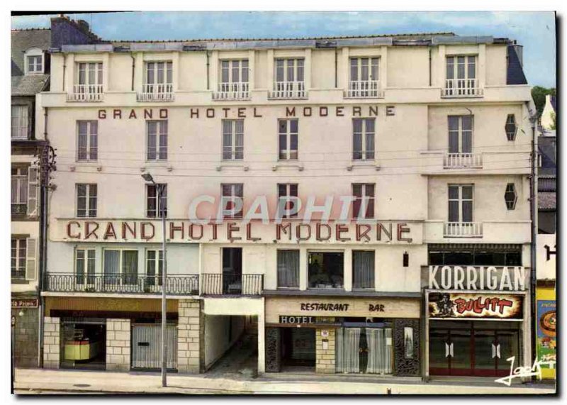 Postcard Moderne Grand Hotel Moderne Rooms facing the station Quimper Korrigan