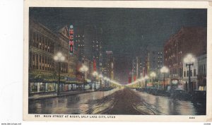 Main Street at Night , SALT LAKE CITY , Utah ; PU-1937