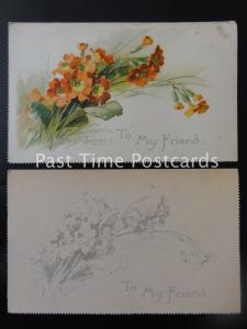 2 x Old Tucks - 'Floral Message' one example & one for hand painting