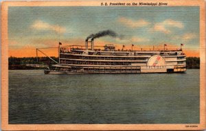 Ships S S President On The Mississippi River Curteich