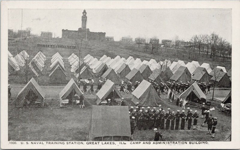 US Naval Training Station Great Lakes IL Illinois Camp Unused Postcard F11