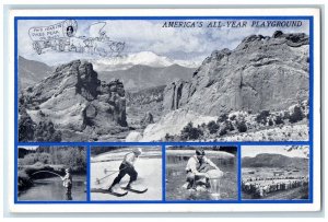 Colorado Springs Colorado Postcard Pikes Peak America All Year Playground c1910