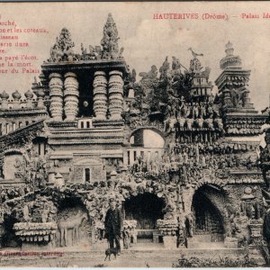 c1910s Hauterives France Palais Ideal Postcard Nord Facade Facteur Cheval Art