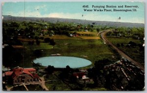 Bloomington Illinois 1915 Postcard Pumping Station And Reservoir Water Works
