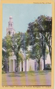 Vermont Burlington Allen Chapel University Of Vermont 1949 Dexter Press