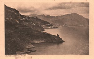 Vintage Postcard 1920's Golfo De Salerno Amalfi Campania Italy