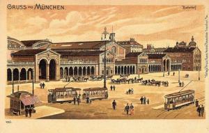 Grus Aus Munich Germany Trolley's Horse & Wagons Postcard