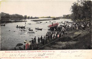 Boating Big Sioux Riverside Park Sioux City Iowa 1907c postcard