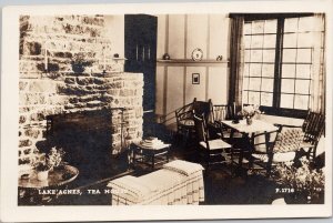 Lake Agnes Alberta Tea House AB Interior c1948 Real Photo Postcard H26