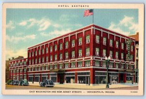 c1940's Hotel Eastgate & Restaurant Building Cars Indianapolis Indiana Postcard