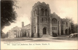 Vtg 1905 University of Wooster Chapel & Auditorium Ohio OH Rotograph Postcard