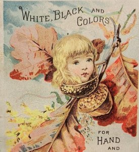 Antique Victorian Trade Card Sewing J&P Coats 6 Cord Thread 1880s 4 x 2.5 Oak