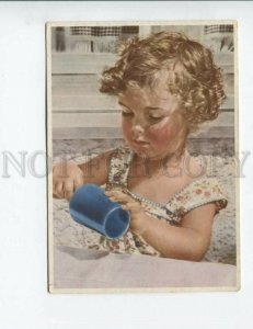 3141925 Cute Curly Girl on playground Vintage PHOTO color PC