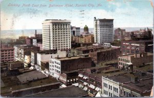 Postcard MO Kansas City - Looking Northeast from Baltimore Hotel