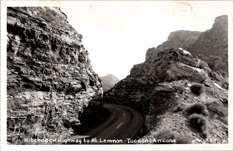 Tuscan Arizona Hitchcock Highway to Mt. Lemmon RPPC Postcard Z26