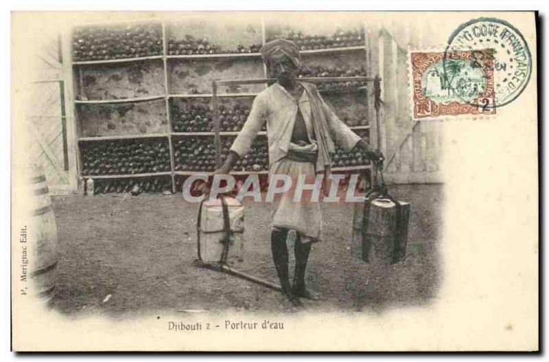 VINTAGE POSTCARD Djibouti Somali Water Carrier SIGNAL