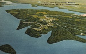 Vintage Postcard Bull Shoals Dam Built By Corps Engineers Little Rock Arkansas