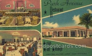 Miami Beach Florida USA Linen Park Avenue Restaurant 1951 