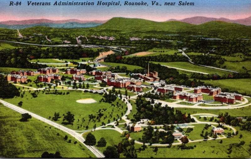 Virginia Roanoke Aerial View Veterans Administration Hospital