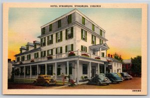 Hotel~Hotel Strasburg On Corner Strasburg Virginia~Vintage Postcard
