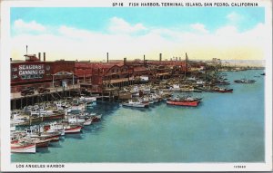 Fish Harbor Terminal Island San Pedro Los Angeles California Postcard C178