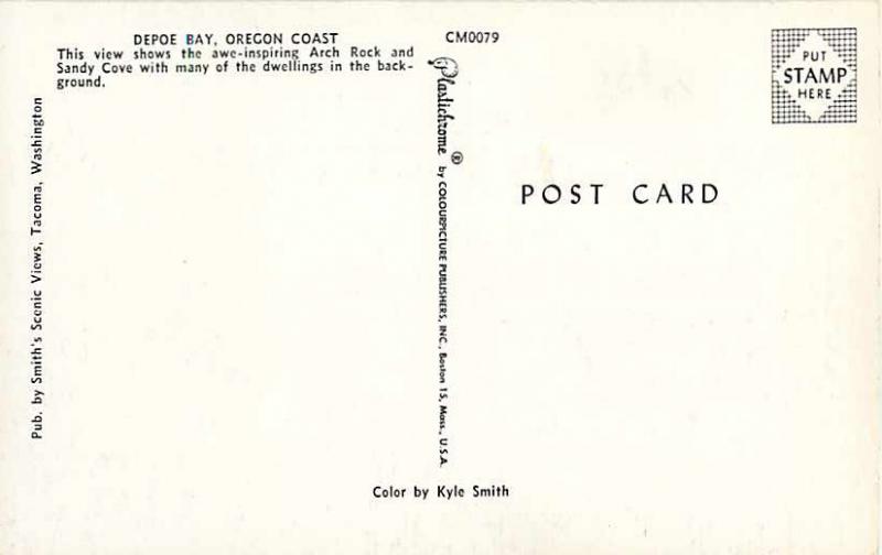Sandy Cove & Arch Rock, Depoe Bay, OR, Oregon, Pre-zip code Chrome