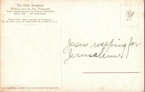 Jesus Weeping for Jerusalem by Rob Leinweber The Holy Scripture Postcard J47 