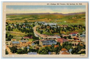 c1940 College Hill Viaduct Exterior Building Hot Springs South Dakota Postcard