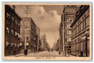 1914 Scene at Queen Street Ottawa Ontario Canada Posted Antique Postcard