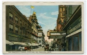 Chinatown Street Scene San Francisco California 1924 postcard