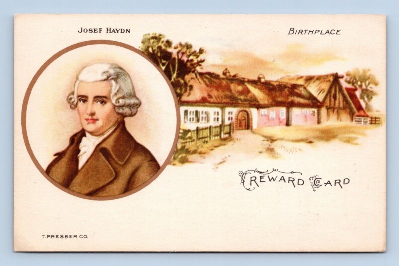 Classical Music Composer Reward Card Josef Haydn T Presser Company B16