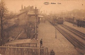 Athus Luxembourg Belgium Train Station Vintage Postcard AA50982