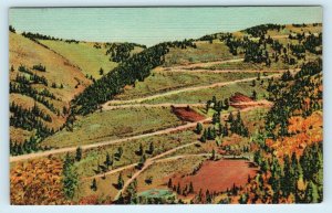 RED RIVER, NM New Mexico~ 10,000 FT. ~ RED RIVER PASS Taos County Linen Postcard