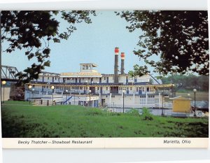 Postcard Becky Thatcher Showboat Restaurant, Marietta, Ohio