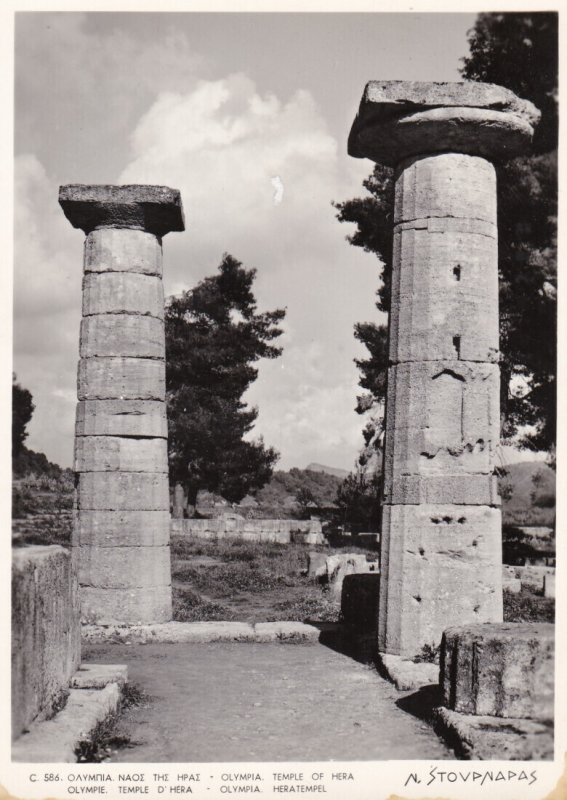 Greece Olympia Temple Of Hera Real Photo
