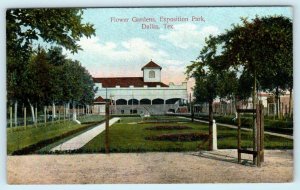 DALLAS, Texas TX  Flower Gardens EXPOSITION PARK ca 1910s  Postcard